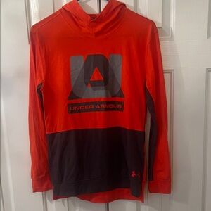 Under Armour Two-Tone Orange and Gray Hoodie